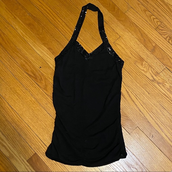 👻Black Sequin Halter Top - Picture 5 of 9